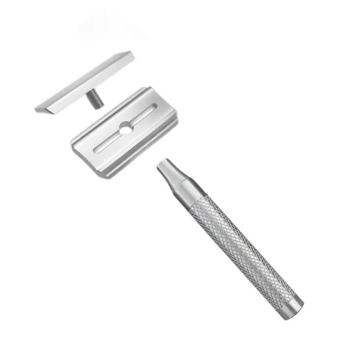 Rasoir manuel double face en acier inoxydable pour homme, poignée confortable pour un rasage en douc