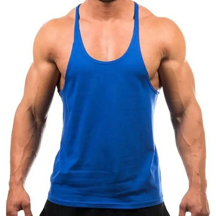 Chemise d'entraînement de musculation pour hommes, chemise en coton, haut de jogging, chemise de fit