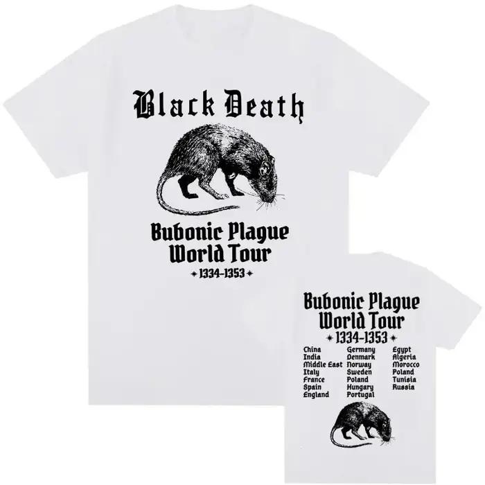 Bubonic World Tour 2024 t-shirts hommes femmes décontracté drôle Meme gothique T-shirt mode Vintage