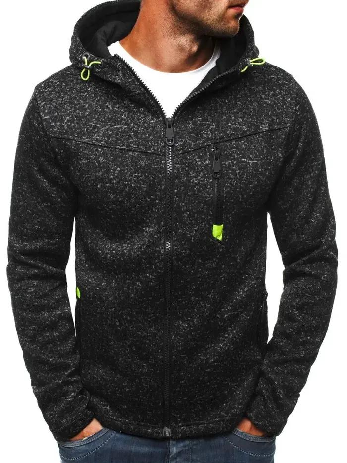 Sweat à capuche pour hommes avec poches latérales à glissière mince laine couleur unie survêtement d