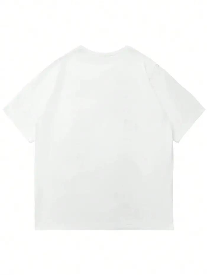 Hommes confortable hommes blanc col rond T-Shirt croix jésus imprimé T-Shirt Vintage chemise graphiq