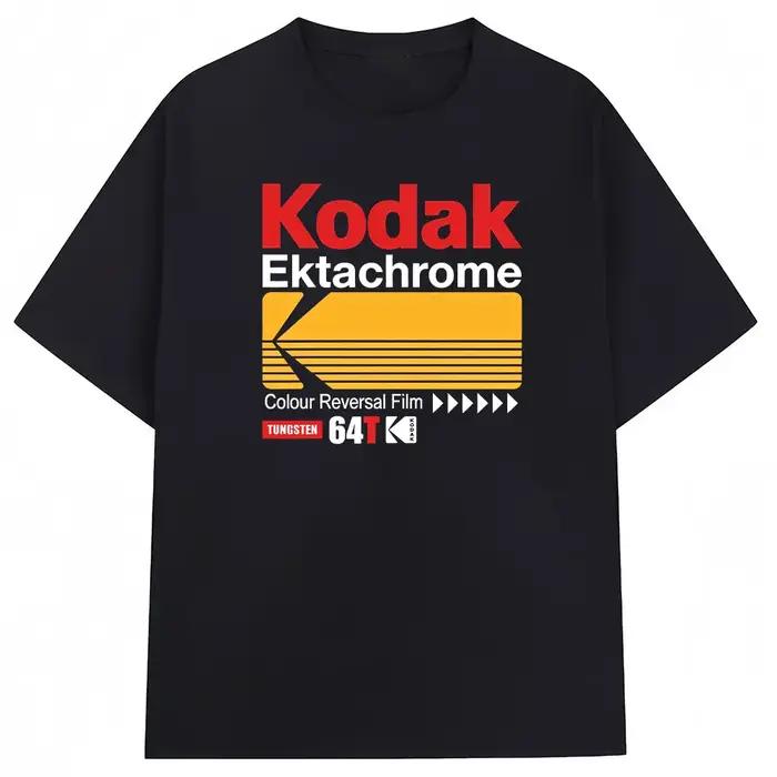 T-shirt homme 100 % coton Kodak Été 2026 pour sports de plein air, streetwear décontracté, couleur u