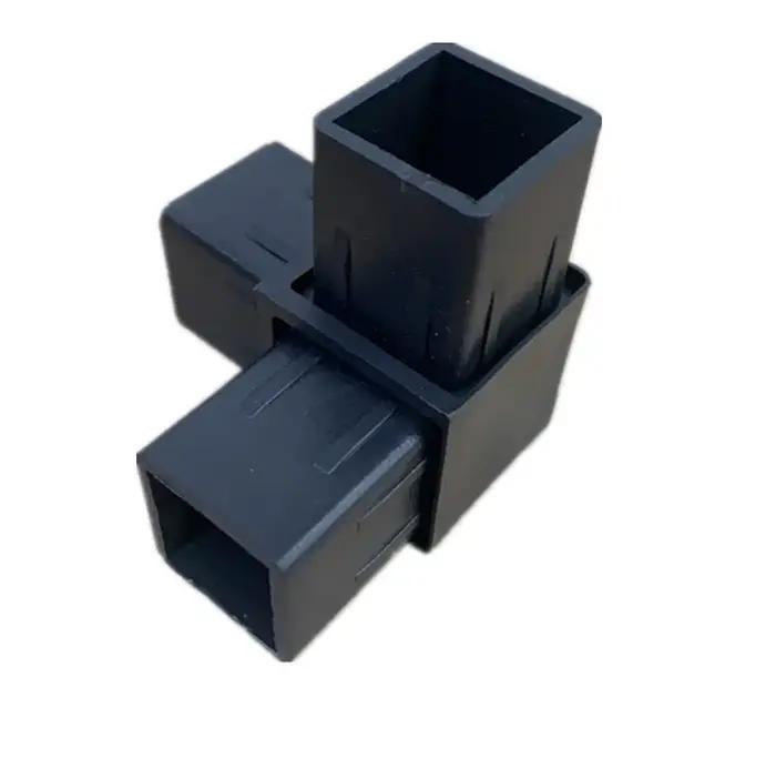 Tube carré 40x40, connecteur à trois voies, Tube en plastique en alliage d'acier inoxydable, connexi