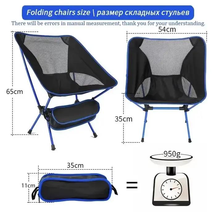Chaise pliante portative pour plage barbecue voyage randonnée pique-nique facile à transporter et à entretenir pour les activités de plein air