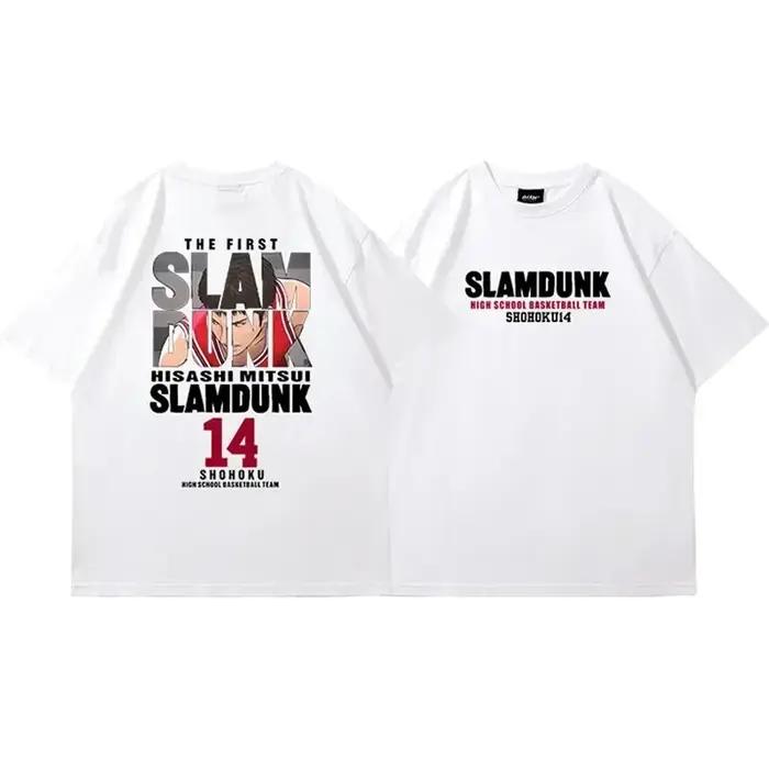 2025 hommes Anime Slam Dunk impression T-Shirt hommes surdimensionné japonais manganèse à manches co