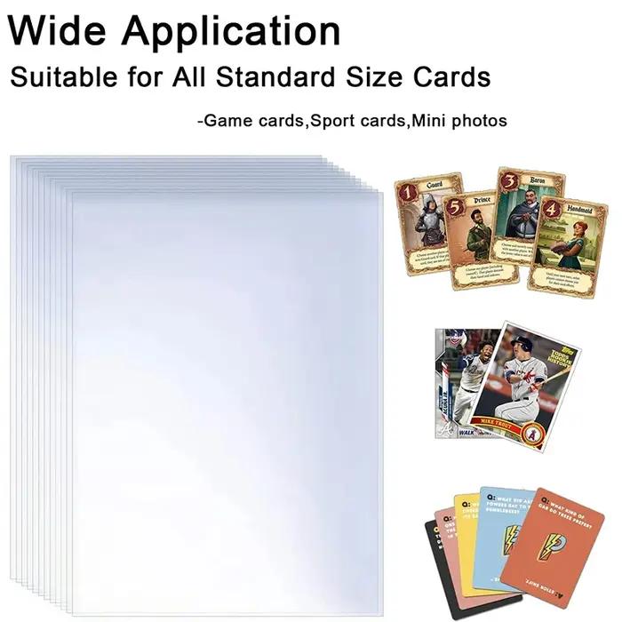 100-600 pochettes pour cartes rigides ou souples, protège-cartes transparents avec film protecteur p