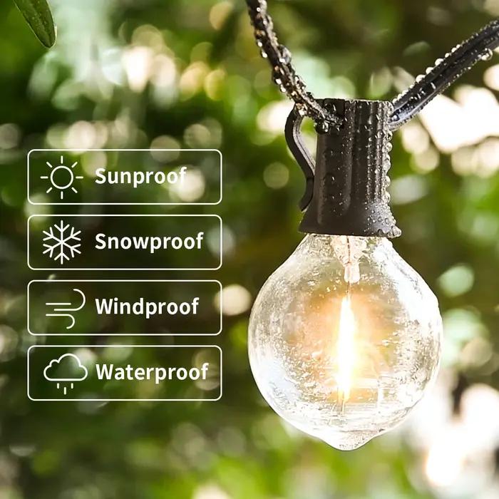 Guirlande lumineuse féerique LED 30M, pour fête d'anniversaire en plein air, G40, Patio, jardin, cha