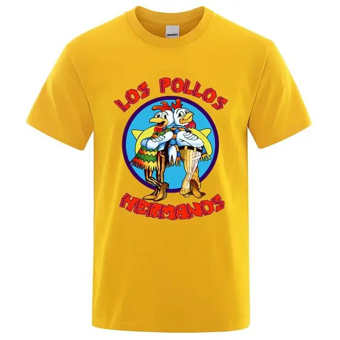 Été hommes de haute qualité LOS POLLOS Hermanos drôle imprimé T-Shirt décontracté coton respirant T-