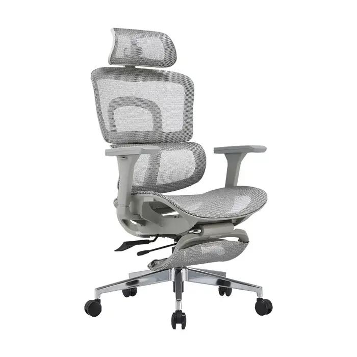 Chaise de bureau ergonomique pour salle de conférence, maille en aluminium PU de haute qualité, mult