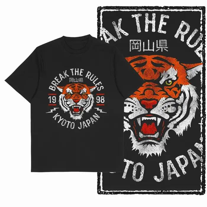 G41 exclusif Cool 100% coton imprimé tigre T-shirt pour hommes | T-shirt col rond pour hommes, Str