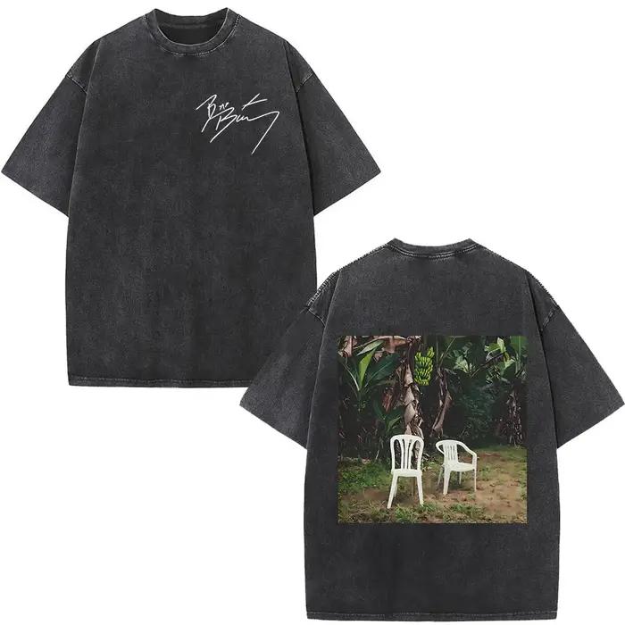 Lavé Vintage rappeur mauvais lapin T-shirt Debi Tirar Mas Fotos DTMF Album 2025 T-shirts hommes femm