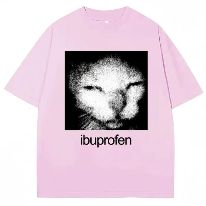 2026 Vintage Drôle Ibuprofen Chat Meme Graphique T-shirt Femmes Humor Mode T-shirts Surdimensionné D