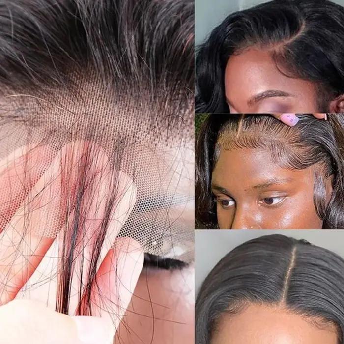 Moxika-Perruque Lace Front Wig naturelle lisse, cheveux humains, 13x4, 30 pouces