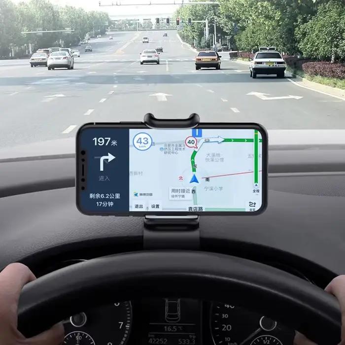 Support de téléphone de voiture rotatif 360 degrés avec poignée automatique et port USB pour recharger votre téléphone sur la route