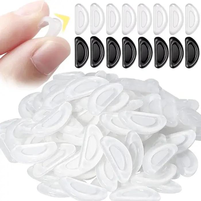10/60 pièces plaquettes nasales pour lunettes plaquettes nasales adhésives en Silicone plaquettes na