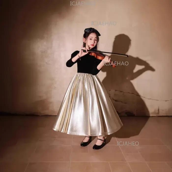 Robe de spectacle 2026 pour enfants et filles, tenue de princesse pour anniversaire, demoiselle d'ho