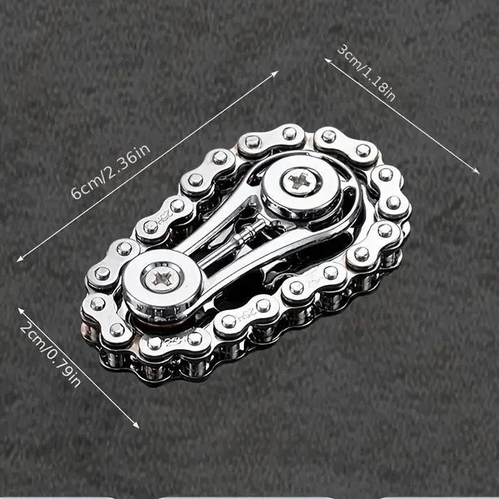 Volant d'inertie mécanique à dents de chaîne, Fidget Spinner, anti-stress, anxiété, chaînes de vélo