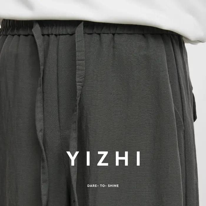 Pantalon large en lin et lyocell pour homme, style scimitar, nouvelle collection printemps-automne 2