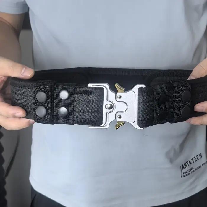 Ceinture tactique en métal Velcro, alpinisme en plein air, Camping, ceinture d'entraînement militair