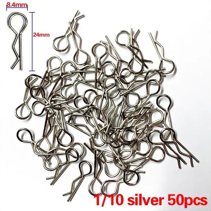 Pièces de voiture Rc 1/5 1/6 1/7 1/8 1/8 1/12 1/16, 50 pièces, Clips de carrosserie, broches, loquet