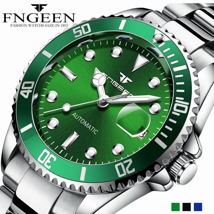FNGEEN-Montre mécanique en acier pour homme, marque de luxe, avec modules tourbillon, date automatiq