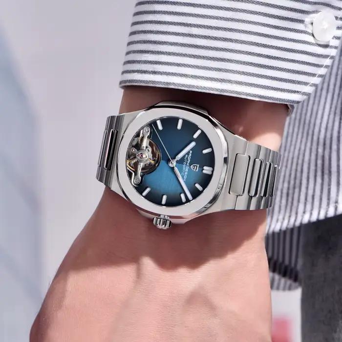 PAGANI DESIGN nouvelle montre mécanique à Tourbillon creux pour hommes Sport élégant saphir montre é