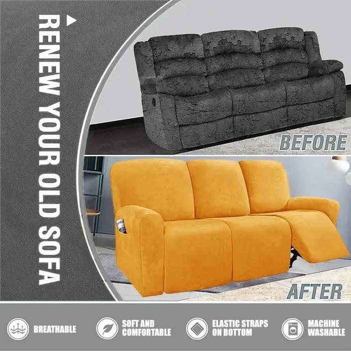 Housse de canapé inclinable extensible en velours, 1/2/3 places, housse de fauteuil relaxante, élast
