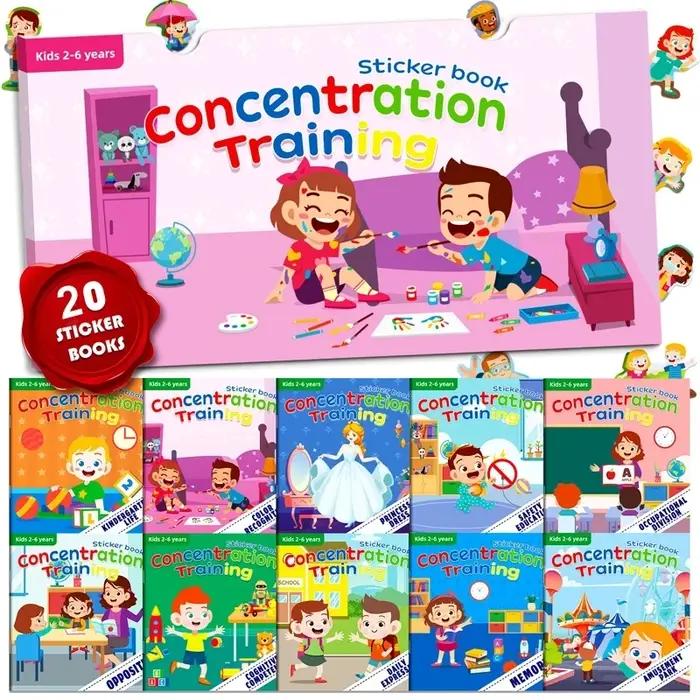 Jouets Montessori, autocollants de dessin animé, livres concentrés sur le développement du potentiel