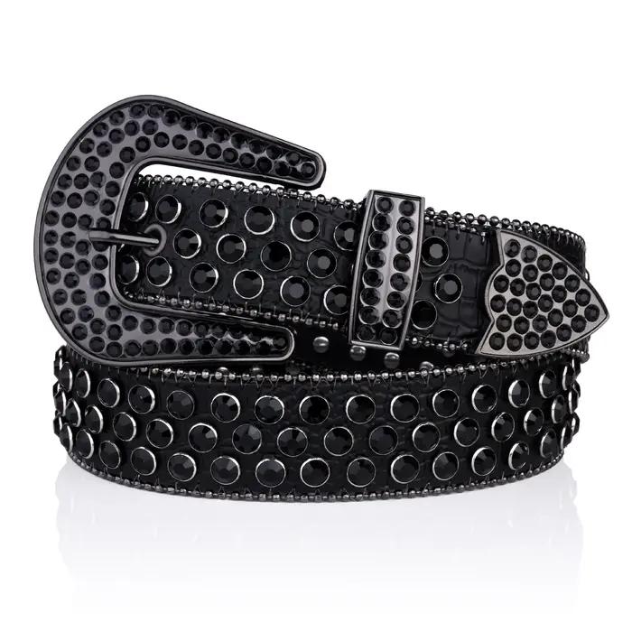 Ceintures cloutées en strass pour femmes, ceinture en cuir Pu brillant, ceinture de fête de mariage,