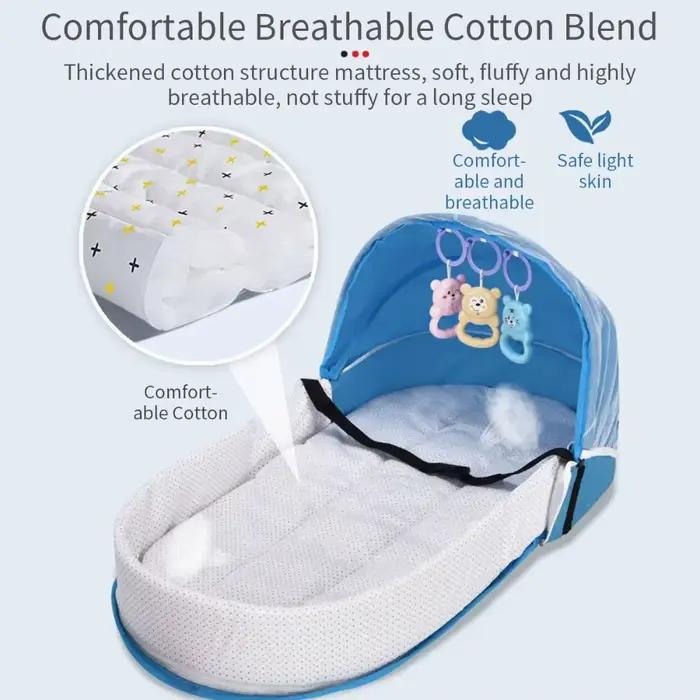 Berceau de bébé pliant Anti-écrasement lit central avec moustiquaire matelas confortable pour nouveau-né usage intérieur extérieur voyage occasions spéciales