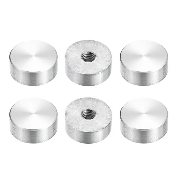 4/6/8 pièces 20mm de diamètre disque en aluminium matériel M6 M8 filetage rond verre Table cercle di