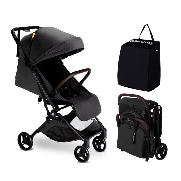 MAZAZING poussette de voyage en carbone, pliable, ultralégère (5,26 kg), compacte et adaptée aux avi