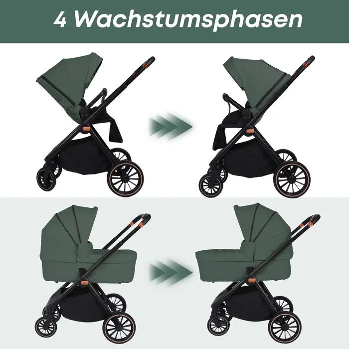 Poussette multifonctionnelle légère 2-en-1 de haute qualité, chariot bidirectionnel, cadre en alumin