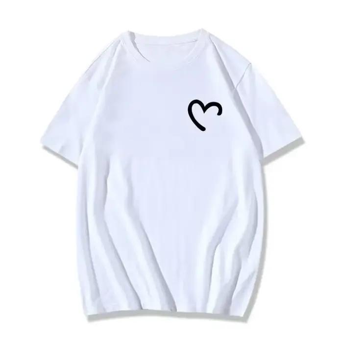 T-shirt surdimensionné pour hommes et femmes, T-shirt imprimé Simple Love, adapté aux hommes et aux
