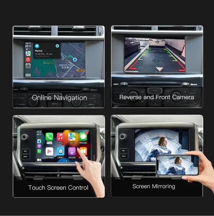 Boîte Carplay sans fil pour Peugeot Citroën SM DS Picasso modèle C4 C5 DS4 DS3 308 508 208 3008 module AirPlay Android Auto pour connectivité audio smartphone sans fil