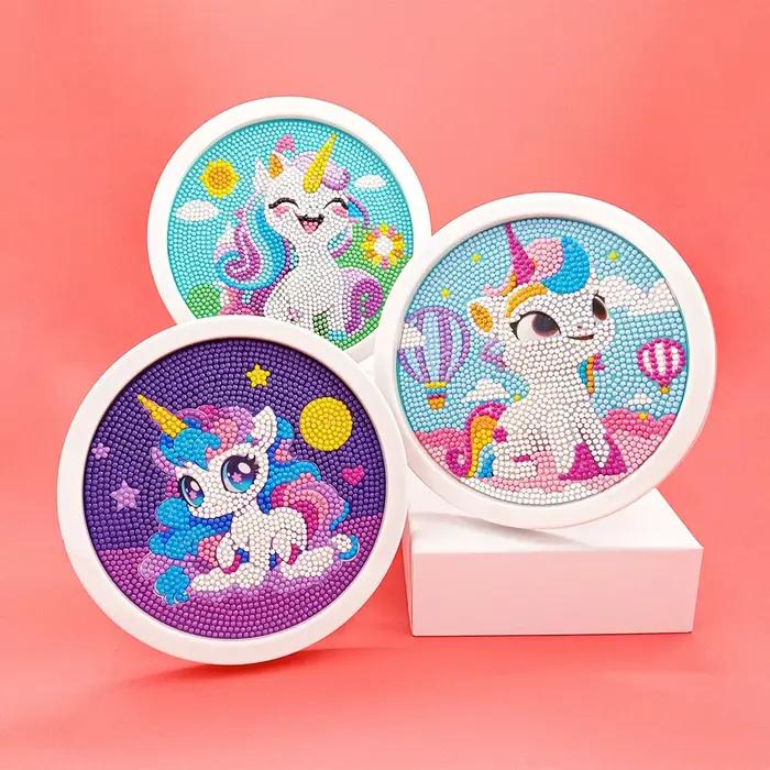 Ensemble de peinture diamant licorne mignonne pour débutant, ensemble de peinture diamant 5D à faire