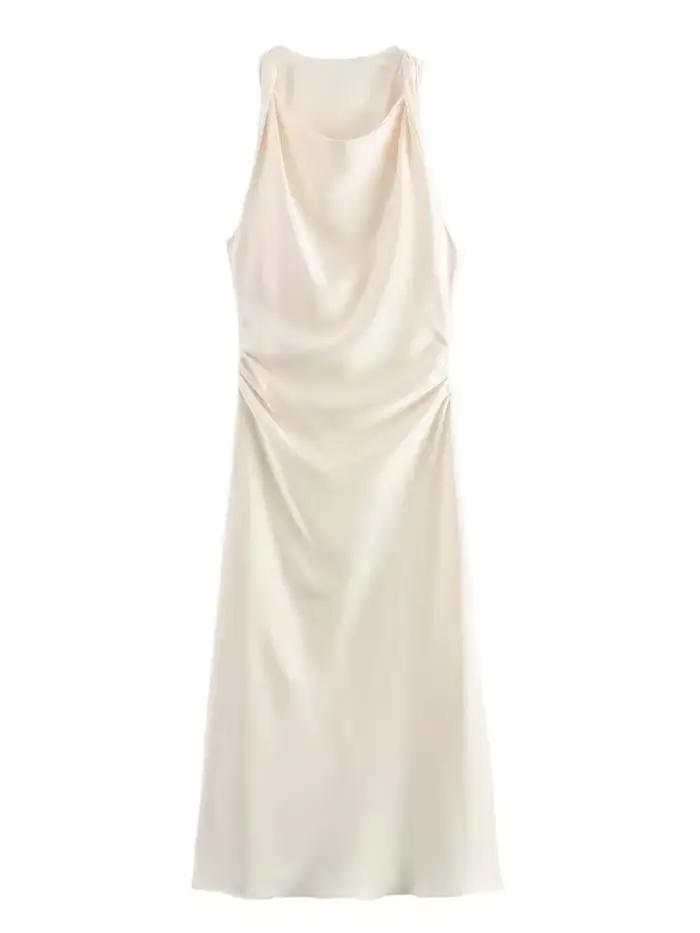 Robes longues en satin pour femmes 2026 – Robe midi d'été sexy pour femme, robe de soirée élégante s