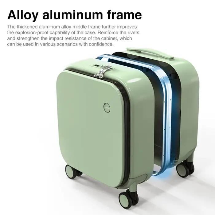Mixi nouveau Design brevet valise à main femmes 18 pouces bagage roulant hommes Polycarbonate cadre
