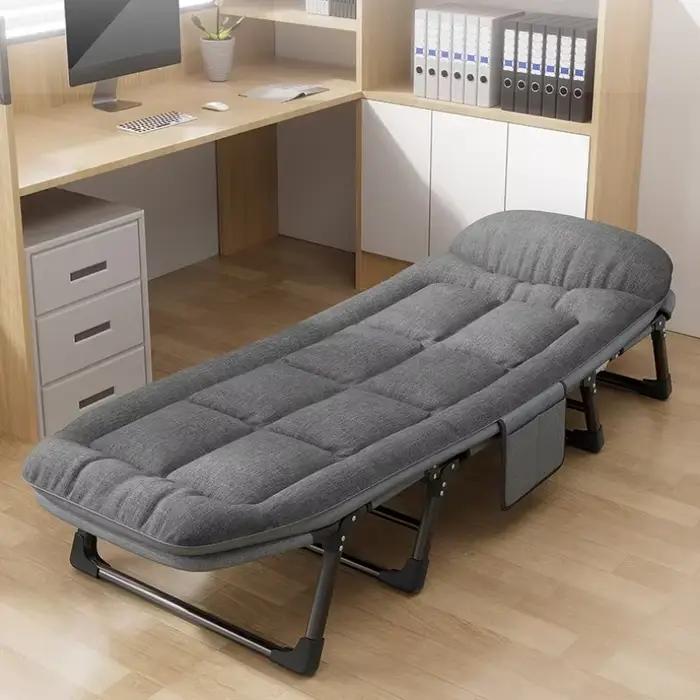Lit pliant portable et multifonctionnel rembourré cadre en métal pour sieste à domicile ou bureau occasions spéciales détente et repos