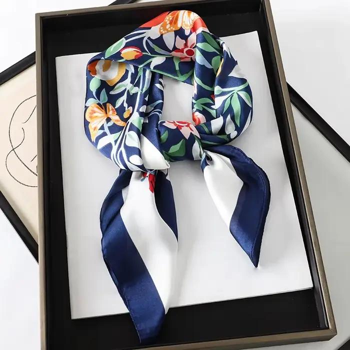 Injplanchers f carré de luxe pour femmes, bandes de cheveux Hijab, foulard de la présidence, châle e