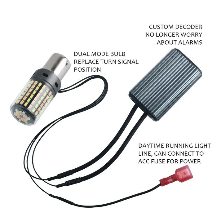 2 pièces 1156 BA15S P21W BAU15S PY21W Canbus sans erreur LED lumières 7440 W21W T20 voiture DRL clig
