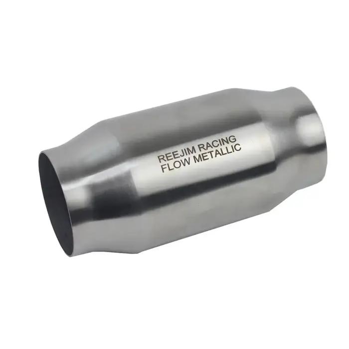 Convertisseur catalytique à haut débit 4" x 8" - Substrat métallique 200 cellules/cpsi - 2,5"/3" ent