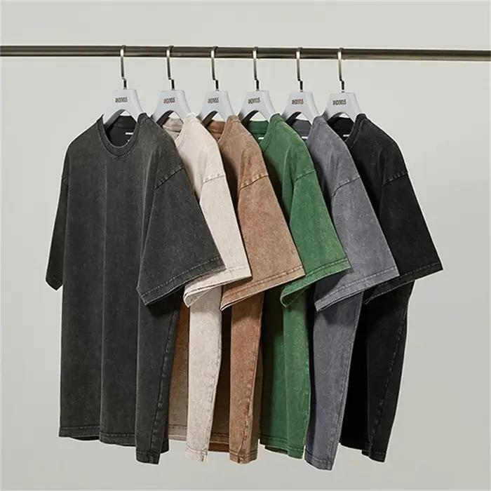 T-shirts en coton et lin pour hommes, lot de 5, style rétro, coupe ample, streetwear, col rond, coul