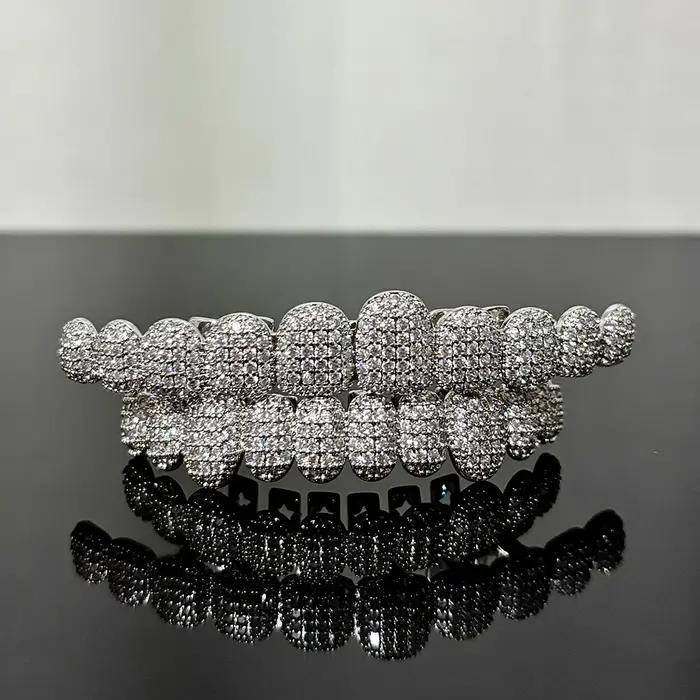 RACHELZ Hip Hop 10/10 glacé CZ pierre dents Grillz Punk rappeur cubique zircone dent casquettes pour