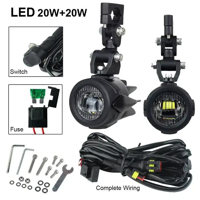 Phare antibrouillard auxiliaire pour moto, lampe plus lumineuse, 40W, 6000K, compatible avec BMW Run