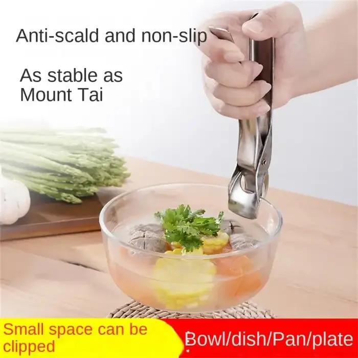 Plaque de cuisine Anti-brûlure, bol, support de Pot, pince en acier inoxydable, Clip Anti-chaleur, o
