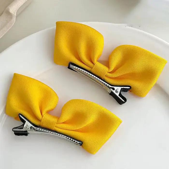 Épingles à cheveux à nœud coréen pour enfants, 2 pièces, couvre-chef doux et mignon pour filles, Bar