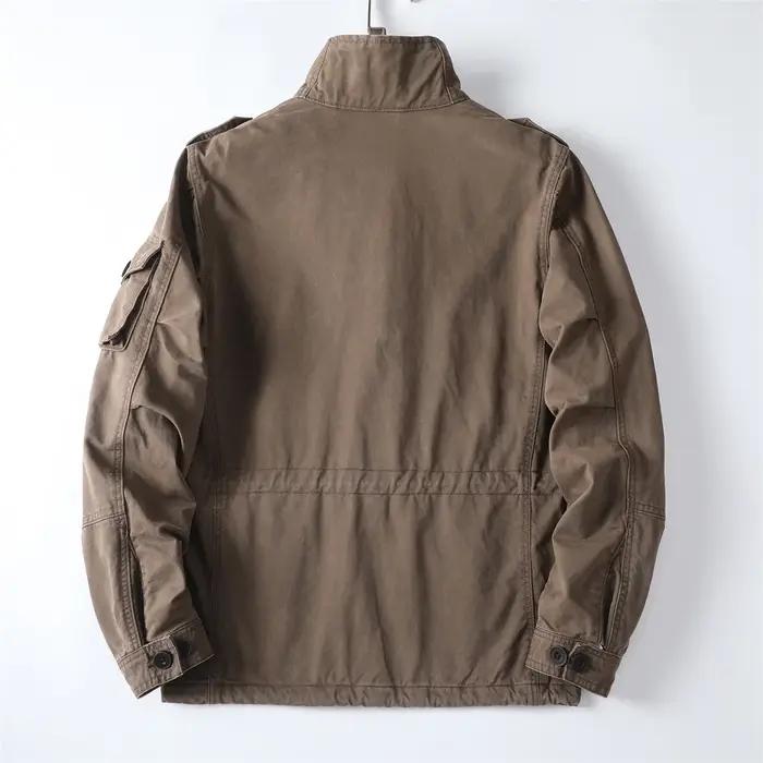 Vestes décontractées de printemps pour hommes, Style rétro américain, en coton épais, multi-poches,