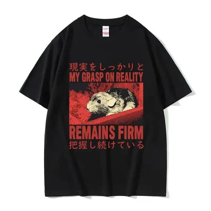 T-shirt col rond pour hommes, humoristique, avec image de Rat japonais, Vintage, à la mode, surdimen