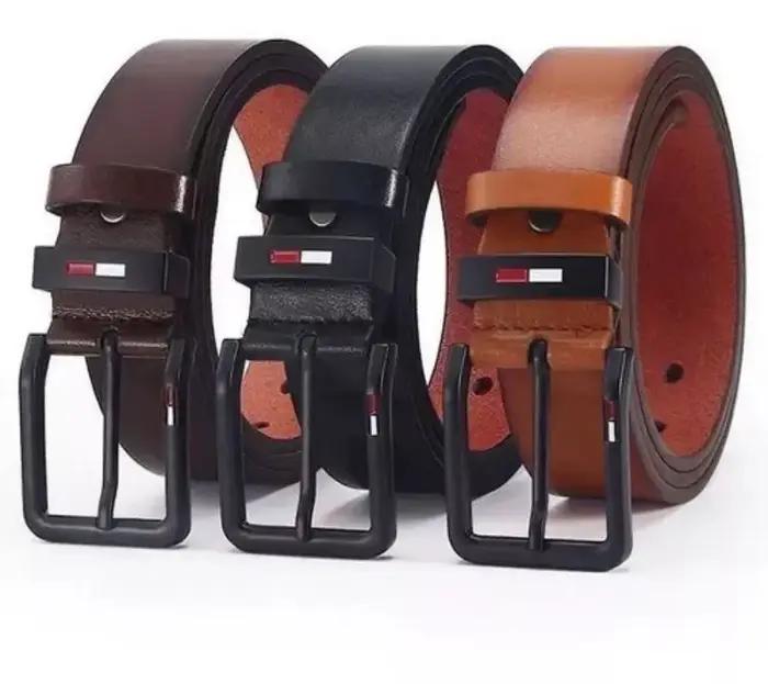 Ceinture en cuir PU pour homme 120CM X 3.8CM avec boucle carrée en alliage, style décontracté et pro